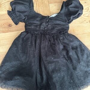 Ivy City Black Gala Puff Sleeve Dress size 12-18 months